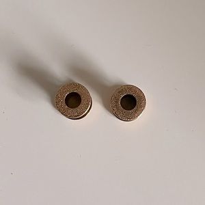 Rose gold tone surgical steel 2g tunnels inner threaded earrings body jewelry